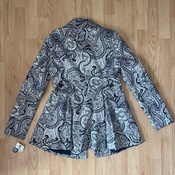 NWT ambition Paisley Print Button Up Fit and Flare Jacket / Coat Size Medium - Picture 9 of 9